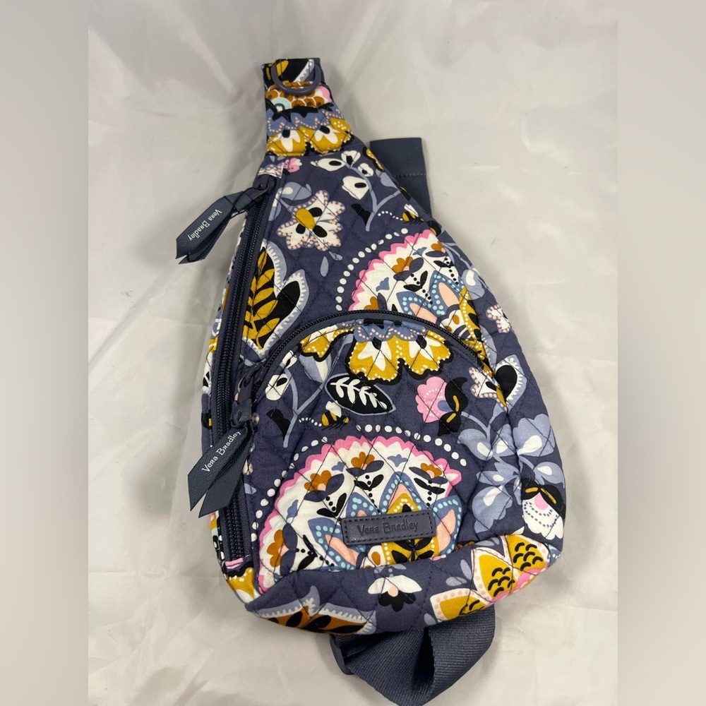 Vera Bradley Mini Sling Charmont Meadow Floral Cotton Crossbody Bag NWOT